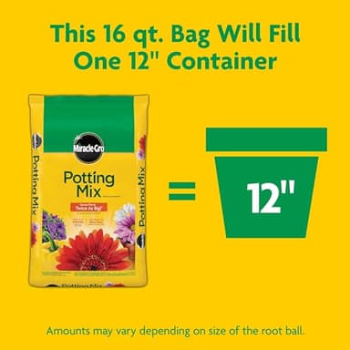 Miracle-Gro Potting Mix, For Container Plants, Flowers, Vegetables, Annuals, Perennials, Shrubs, Feeds for up to 6 Months, 16. qt., 2-Pack - Image 10