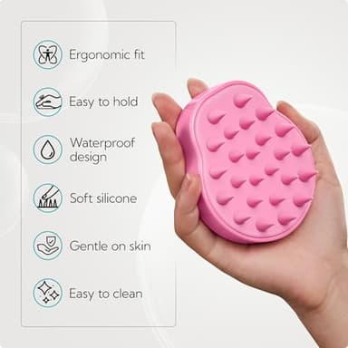 HEETA Hair Scalp Massager Shampoo Brush 2 Pack, Soft Silicone Bristles to Remove Dandruff, Waterproof Hair Scrubber for Both Wet Dry Use, Suitable for Men & Women (Green & Pink) - Image 4