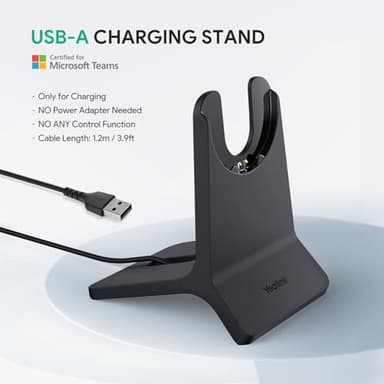 Yealink BH70 with Stand Wireless Bluetooth Headset with Microphone for Work, up to 35h Talking Battery Life, 3 Noise Cancellation Mics, Teams Certified, ≤90min Fast Charging, NO Power Adapter Needed - Image 6