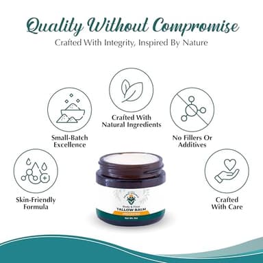Dr. Dave's Primal Essence Grass Fed Beef Tallow Balm for Face and Body with Shea Butter, Organic Jojoba Oil, Honey, and Beeswax – Beef Tallow for Skin – Unscented Balm – 2 oz - Image 6
