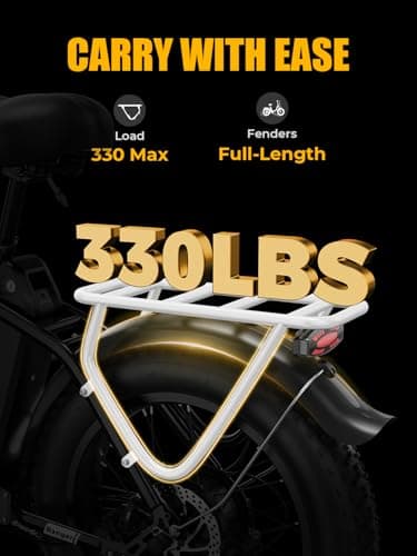 Heybike Ranger 2.0 Electric Bike for Adults, Peak 1400W Upgraded Motor Ebike, 28MPH [20" Fat Tire All-Terrain] 600Wh Removable Battery Folding Step-Thru Moped E Bike with Front Suspension - Image 6