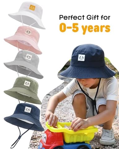 FURTALK Baby Sun Hat Smile Face Toddler Boys Girls Bucket Hat 0-5 Years Kids UPF 50+ Sun Protection Summer Hats - Image 8