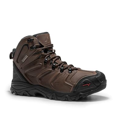 NORTIV 8 Men's Ankle High Waterproof Hiking Boots Outdoor Lightweight Shoes Trekking Trails Armadillo,Size 11,Dark Brown-Leather,160448_M - Image 3