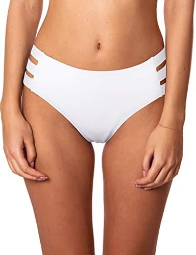 Ocean Blues Women's White Strappy Bikini Bottom Basic Bathing Suit Size X-Large - Image 1