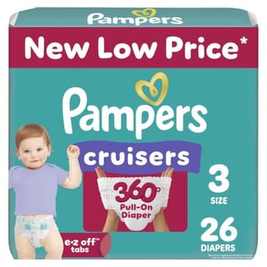 Pampers Cruisers 360 Diapers - Size 3, 26 Count, Pull-On Disposable Baby Diapers, Gap-Free Fit - Image 1