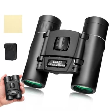 Compact Binoculars for Adults and Kids,Waterproof HD Binocular Professional with Low Light Night Vision High Powered Mini Binoculares for Bird Watching Hunting Concert Theater Camping (40 * 22) - Image 1