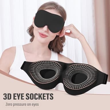 YIVIEW Sleep Mask for Side Sleeper, Complete Light Blocking 3D Sleeping Eye Mask, Soft Breathable Eye Cover for Women Men, Relaxing Zero Pressure Night Blindfold - Image 4
