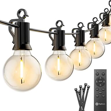 Outdoor String Lights with Remote - 58 Ft Globe Patio Lights, 4 Lighting Modes, 25 LED G40 Bulbs Waterproof Connectable Commercial Hanging Light for Backyard Party - Image 1