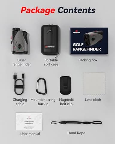 REDTIGER Golf Rangefinder, 7X Magnification 1200 Yards Laser Range Finder with Slope, Built-in Magnetic Bracket, Flag Pole Locking Vibration＆Rechargeable, GolfVue Series 1 pro - Image 7