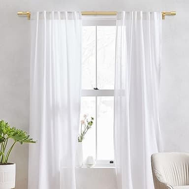 IFELS Heavy Duty Curtain Rods for Windows 66 to 120 Inch, 1 Inch Gold Curtain Rod, Adjustable Decorative Long Curtains Rods with Easy Installation and Modern Design (A2,Gold,30"-120") - Image 3