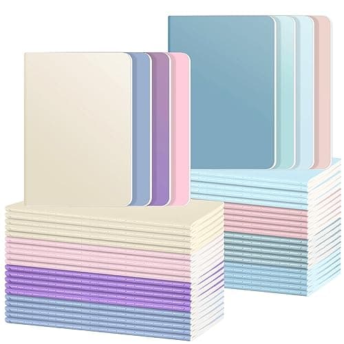 Ddaowanx 48 Pack Colorful Lined Notebooks, Journals in Bulk, 72 Pages, 36 Sheets,8.3x5.5 Inch, A5 Size, Travel Writing Notebooks Journal for Office School Supplie(Lined-48pack, 8 Colors) - Image 1