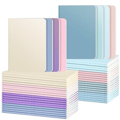 Ddaowanx 48 Pack Colorful Lined Notebooks, Journals in Bulk, 72 Pages, 36 Sheets,8.3x5.5 Inch, A5 Size, Travel Writing Notebooks Journal for Office School Supplie(Lined-48pack, 8 Colors) - Image 1