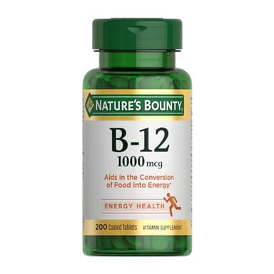 Nature's Bounty Vitamin B12 1000 mcg Supplements, Supports Energy Metabolism, 200 Ct - Image 1