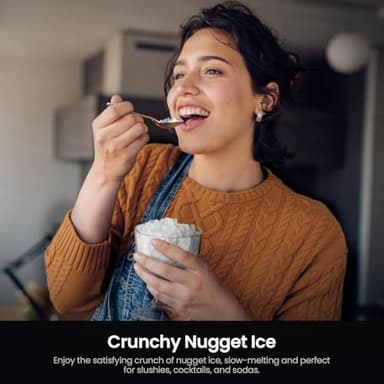 Kismile Nugget Ice Makers Countertop,Portable Ice Machine with Crushed Ice, 35lbs/Day,Self-Cleaning,One-Click Operation for Home Use(Black) - Image 6