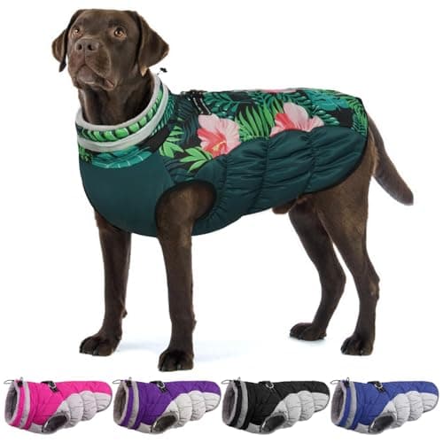 OUOBOB Dog Jackets for Large Dogs, Large Dog Winter Coat, Pet Cold Weather Coats, XXXL Pet Jacket with D-Ring, Waterproof Coat with Back Zipper,Snowsuit Labrador German Shepherd Doberman,XXXL - Image 1