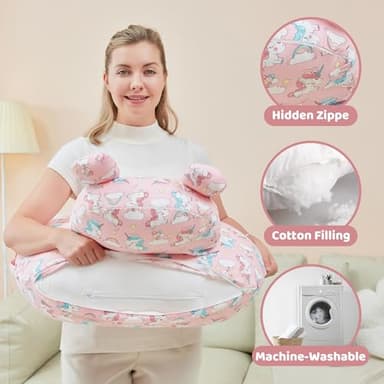 lasoftan Nursing Pillow for Breastfeeding, Breast Feeding Pillow for Mom Support, Adjustable Waist Strap and Removable Cotton Cover, Unicorn - Image 6