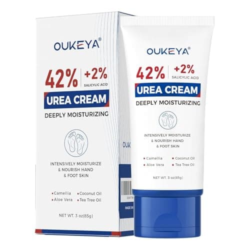 OUKEYA Urea Cream 42 Percent with 2% Salicylic Acid Tube 3 Oz, Urea Foot & Hand Cream for Dry Cracked, 40 per Urea Lotion for Feet Maximum Strength - Image 1