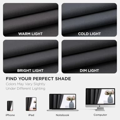 Joydeco Blackout Curtains 72 Inch Length, Grey 52 ×72 Curtains for Bedroom, Thermal Insulated Long Curtains & Drapes 2 Burg, Room Darkening Grommet Drapes for Living Room Window, 2 Panels Set - Image 8
