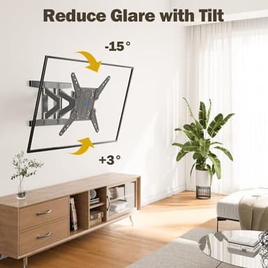 Mounting Dream Ultra Slim TV Wall Mount for 26-75 Inch Television, Full Motion Bracket with Smooth Extension, Swivel and Tilt, 1.38” Thin Low Profile TV Mount Fits 16'' Studs, Up to 400x400mm, 88lbs - Image 4