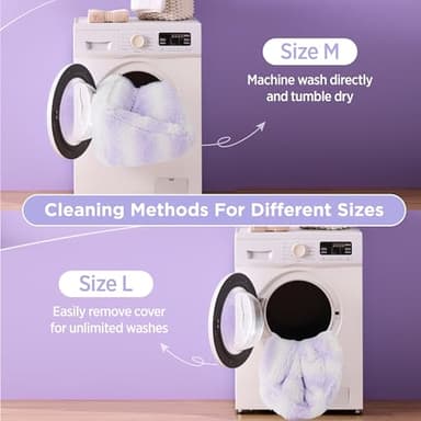 Lesure Dog Bed Medium Size - Cute Furry Calming Puppy Beds, Rectangle Washable Indoor Pet Beds with Removable Zipper Cover, 35x25x11inches, Purple Stripe - Image 6