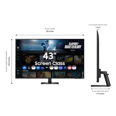 Samsung 43” Smart Monitor M7 (M70F) 4K UHD Display, Samsung Vision AI, Smart TV Apps, Gaming Hub, USB-C, HDMI and USB-A, Black, LS43FM702UNXZA, 2025 - Image 4