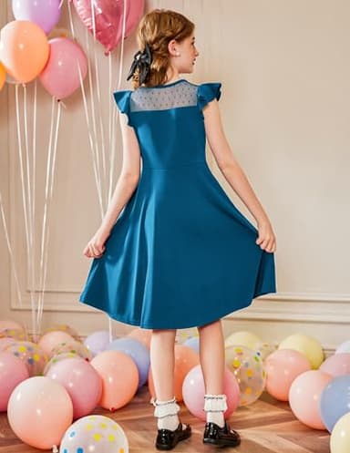 Arshiner Girls' Special Occasion Dresses Summer Party Formal Graduation Dress Blue 14-15 Years - Image 5