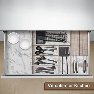 OcePor Non-Adhesive Drawer and Shelf Liner 12IN x 20FT，Non Slip Cabinet and Cupboard Liner, Kitchen Cabinet Liners for Shelves, Waterproof Drawer Shelf Liners for Cabinets/Bathroom Cupboard, Marble - Image 5