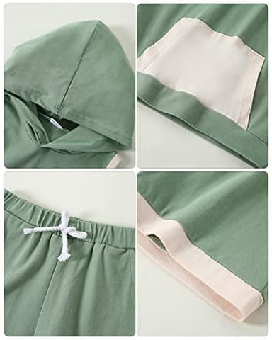 SANMIO 4-5T Toddler Boy Clothes Little Kids Summer Clothing Baby Boy's Hooded Tank Top and Shorts Outfit Set - Image 4