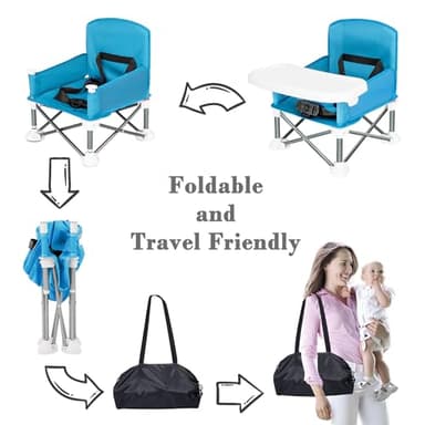AGUDAN Portable Toddler Booster Seat - Easy-Fold Eating Lawn Camping Chair for Indoor and Outdoor Adventures (Sky Blue) - Image 6