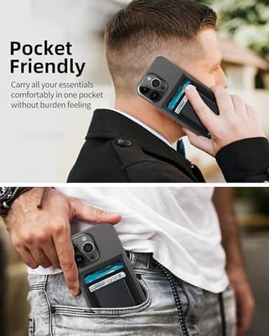 For Magsafe Wallet Stand, Strongest Magnetic Wallet for iPhone 17/16/15/14/13 Series, for iPhone Walle t with Adjustable Stand, ID Window, 4 Card Slot, Hold 10 Card, VeganLeather, RFID Blocking, Black - Image 6