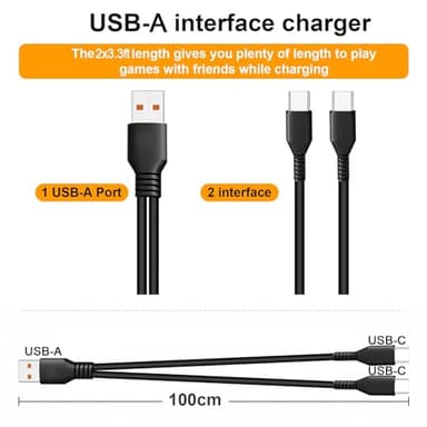 Wosixima Multi USB-C Charging Cable, 3.3FT 2Pack, Splitter 2-in-1 USB A to Dual USB Type C Cable for iPhone 16 15 Pro Max, iPad Pro/Air/Mini, Samsung Galaxy S24/S23, Tab S9, Google, Moto, Android, Car - Image 2