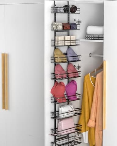 masadi 9-Tier Over The Door Organizer Storage, Pantry Door Organizer, Hanging Shelf Behind Back Door Black Bathroom Closet Organization, Laundry Bedroom Room Rack Home & Kitchen Essentials - Image 3