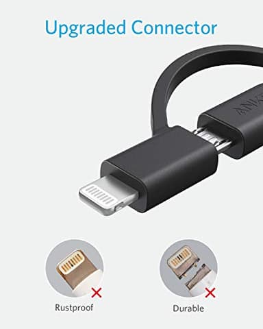 Anker Powerline II 3-in-1 Cable, Lightning/Type C/Micro USB Cable for iPhone, iPad, Huawei, HTC, LG, Samsung Galaxy, Sony Xperia, Android Smartphones, iPad Pro 2018 and More(3ft, Black) - Image 6