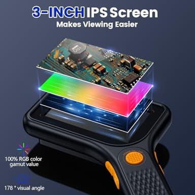 Microscope for Kids Adults - 3 Inch IPS Screen, Ahalfcit Digital Microscope, 500X Handheld Coin Magnifier, 3 Level LED Light, Compatible with Windows, Mac OS (Black) - Image 2