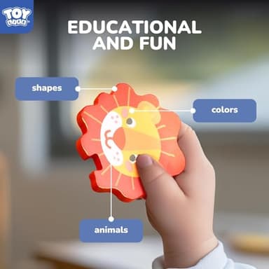 TOY Life Wooden Puzzles for Toddlers 2-4, Montessori Toys for 1 2 3 Year Old Toddler Boys Girls, Animals Jigsaw Puzzles, Educational Learning Toy Kids Puzzle, Best Gifts Toys for Baby Ages 1-3 2-4 - Image 3