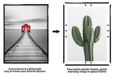 ELSKER&HOME 22.375 x 34 Poster Frame 3 Pack, Black Picture Frame for Horizontal or Vertical Wall Mounting, Sturdy and Scratch-proof - Image 5