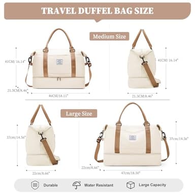 Weekender Bags for Women,Personal Item Travel Bag with Shoes Compartment,Overnight Travel Duffel Bag with Toiletry Bag,Medium - Image 3