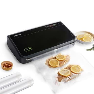 FoodSaver Vacuum Sealer Machine, Automatic Bag Detection, Sous Vide Friendly, with sealer bags, roll, handheld vacuum sealer, black - Image 1