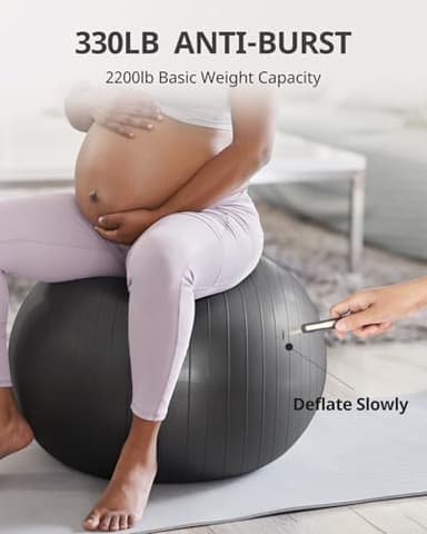 Trideer Yoga Ball for Exercise, Pregnancy & Birthing, 5 Sizes Exercise Ball for Physical Therapy, Stability, Fitness, Quick Pump Included - Image 5