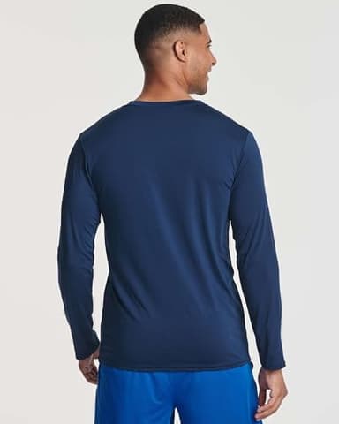 Real Essentials 4 Pack: Mens Long Sleeve Dry Fit T Shirts Hiking Fishing Workout Gym Work Sun UPF 50 Wicking Running Tee, Set 7, Medium - Image 3