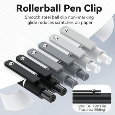 ACEES Gel Pens, 6 Pcs 0.5mm Fine Point Black Ink Pen With Smooth Writing, Office Desk Accessories, School Supplies Gifts for Men Women, Quick Dry Pens Ballpoint For Journaling, Black/Gray/White - Image 4