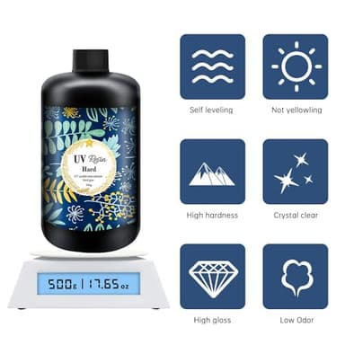 OSBANG Crystal Clear Hard UV Resin Upgraded Formula Ultraviolet Fast Curing for Jewelry Making Craft Decoration, Hard Transparent Glue Solar Cure Sunlight Activated Resin (500g) - Image 7