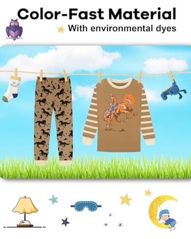 DAUGHTER QUEEN Boys Pajamas 18-24 Months Cowboy PJs 100% Cotton Long Sleeve Pj Sets Baby Toddler Sleepwear Costume Jammies Horse Clothes Outfits 18m/Mo, 24m/Mth - Image 7