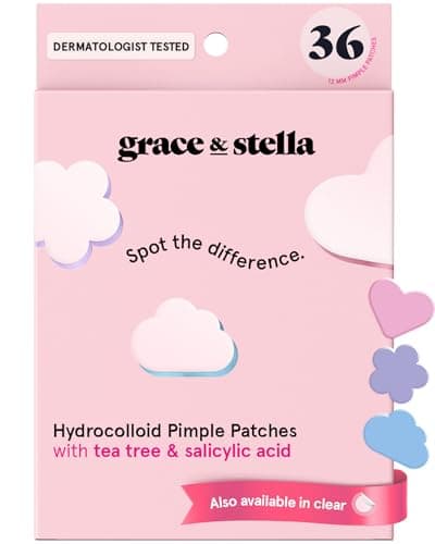 grace & stella Award Winning Pore Strip - Pimple Patches for Face - Hydrocolloid Acne Patches - Absorbs Zits, Reduces Redness - Cute Patches Dermatologist-Tested, Vegan (Multishape, 36 Count) - Image 1
