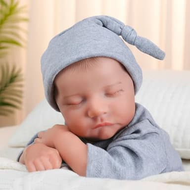 WOOROY Realistic Reborn Baby Dolls - 18 Inch Full Vinyl Body Lifelike Reborn Boy Doll Poseable Real Life Newborn Sleeping Silicone Baby Dolls Gift Toys with Accessories for Kids Age 3+ - Image 5