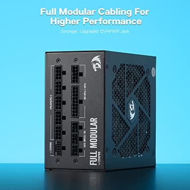 Redragon RGPS-850W 80+ Gold 850 Watt Power Supply w/Upgraded ATX 3.1 & PCIe 5.1 Fully Modular, 12VHPWR Cable Included, 100% Japanese Capacitors, Smart ECO Low Noise RGB Fan, Compact 160mm Size - Image 5