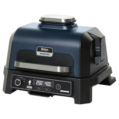 Ninja Woodfire ProXL Outdoor Grill & Smoker, Thermometer, 4-in-1 Master Grill, BBQ Smoker, Outdoor Air Fryer, Bake, Portable, Electric Grill (Renewed) (Navy) - Image 1