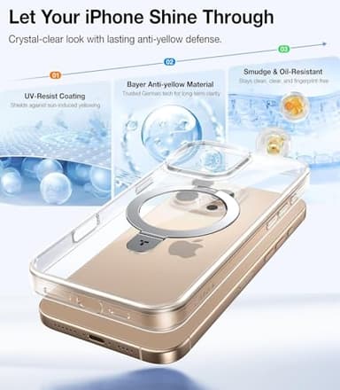 TORRAS for iPhone 16 Pro Max Case Clear with Stand, [Fit for MagSafe][Shockproof Military Grade Protection] Slim Magnetic Phone Case for iPhone 16 Pro Max 6.9" 2024 - Image 2