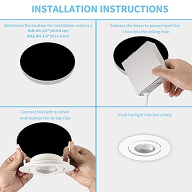 Gasonny 16 Pack Led Recessed Light 4 Inch,Adjustable Eyeball Gimbal, LED Recessed Lighting with Junction Box 9 Watts 750Lm Dimmable Ceiling Light ETL Listed (2700K/3000K/3500K/4000K/5000K Option) - Image 6