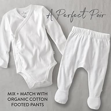 HonestBaby Baby Boys 3-pack Organic Cotton Long Sleeve Side-snap Kimono Bodysuits And Toddler T-Shirt Set, Honestly Pure White, Newborn US - Image 5